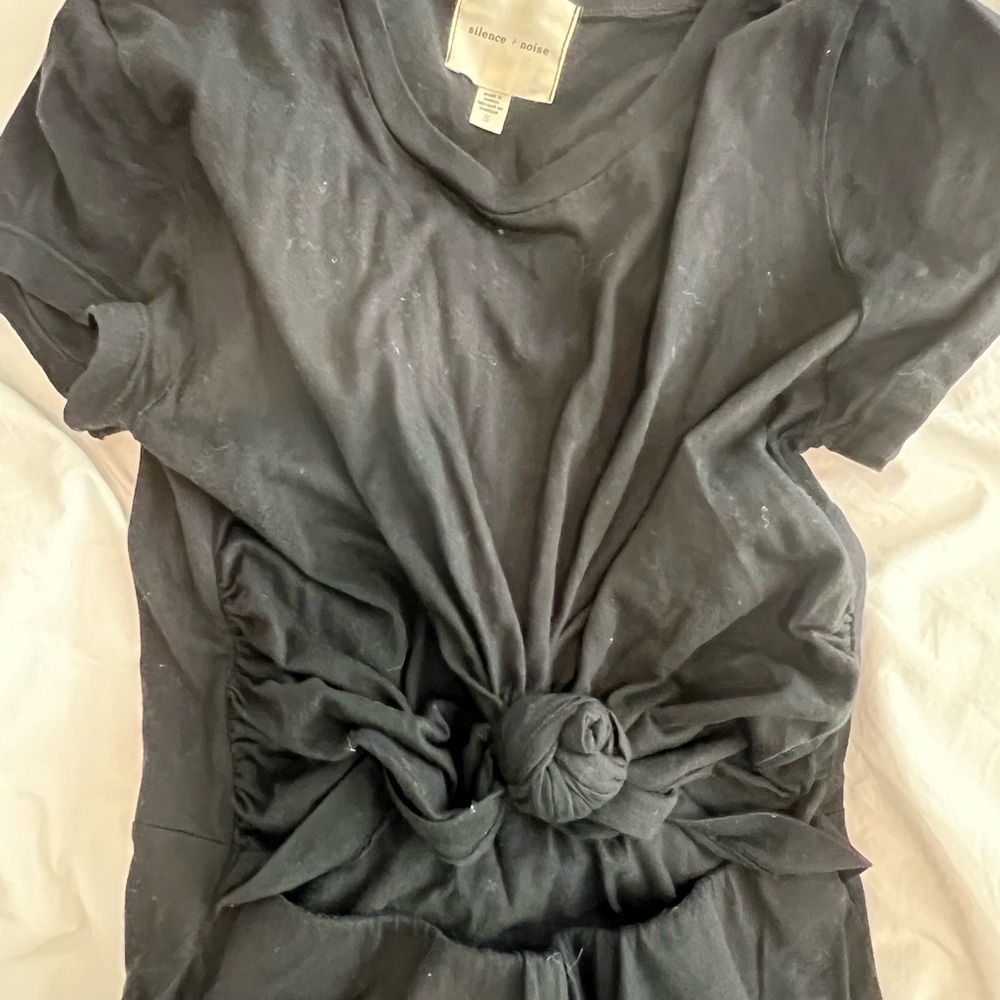 Women's Black T-Shirt Mini Dress with cutout by Silence + Noise
